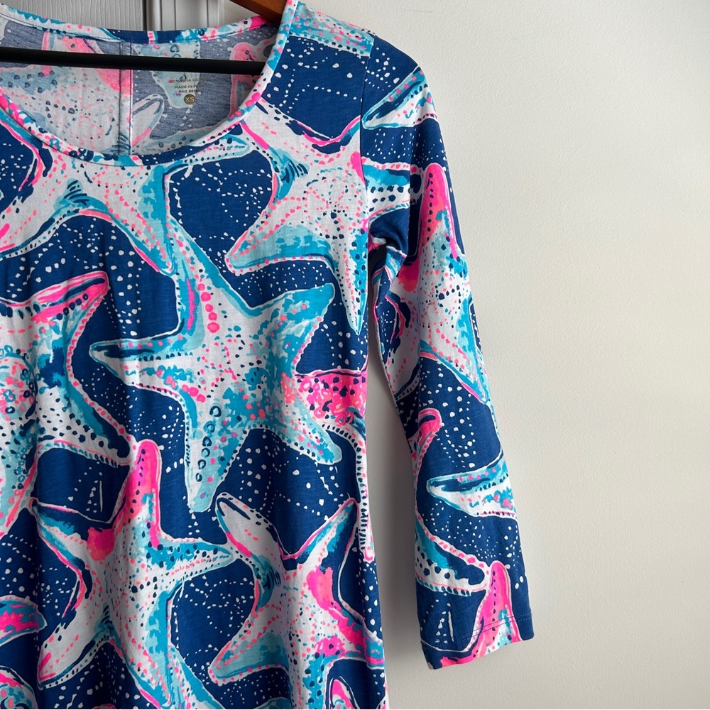 Lilly Pulitzer 3/4 Sleeve Beacon Dress in Starstruck Starfish